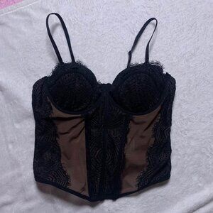 Garage Brown Black Bustier Corset Party Top